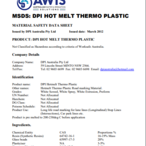 MSDS Thermoplastic