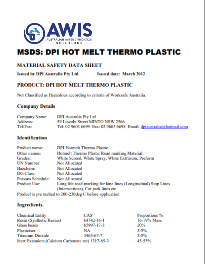 MSDS Thermoplastic2
