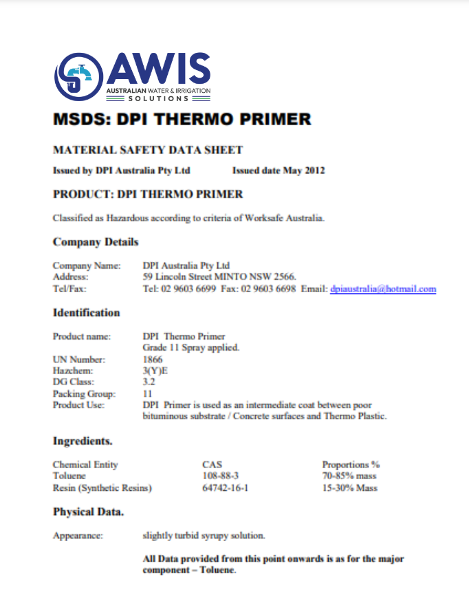 MSDS Thermoprimer